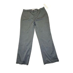 NWT Coldwater Creek Womens Sz 16 Bootcut Trousers Herringbone Grey Career Office